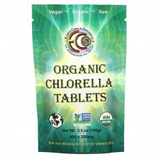 Earth Circle Organics, органическая хлорелла в таблетках, 62,5 мг, 400 таблеток, 100 г (3,5 унции)