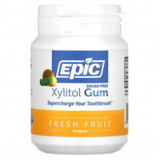 Epic Dental, жевательная резинка с ксилитолом, без сахара, свежие фрукты, 50 шт.