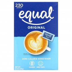 Equal, Нулевой калорийный подсластитель, оригинальный, 230 пакетиков
