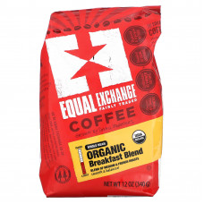 Equal Exchange, органический кофе, смесь для завтрака, цельные зерна, средняя и французская обжарка, 340 г (12 унций)