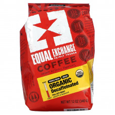 Equal Exchange, органический кофе, в зернах, полная городская обжарка, без кофеина, 340 г (12 унций)