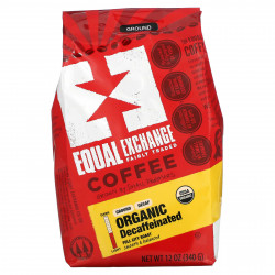 Equal Exchange, органический кофе, молотый, полная городская обжарка, без кофеина, 340 г (12 унций)