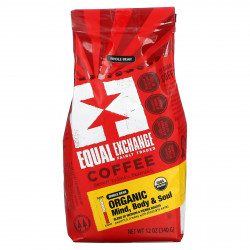 Equal Exchange, органический кофе, для ума, души и тела, цельные зерна, средняя обжарка, 340 г (12 унций)