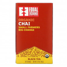 Equal Exchange, Органический черный чай с чаем, 20 чайных пакетиков, 40 г (1,41 унции)