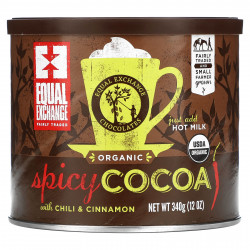 Equal Exchange, Органическое, пряное какао с чили и корицей, 340 г (12 унций)