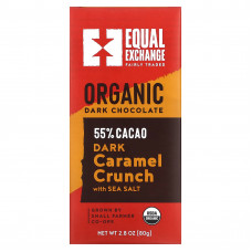 Equal Exchange, Organic, темный шоколад, карамель и морская соль, 55% какао, 80 г (2,8 унций)
