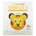 Coromega, Kids, омега-3, тропический апельсин + витамин D, 30 порционных пакетиков (по 2,5 г)