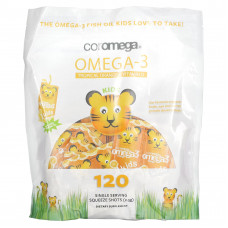 Coromega, Для детей, омега-3, тропический апельсин и витамин D, 120 капсул на одну порцию, по 2,5 г