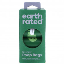 Earth Rated, пакеты для уборки за собаками, с запахом лаванды, 120 пакетов, 8 запасных рулонов