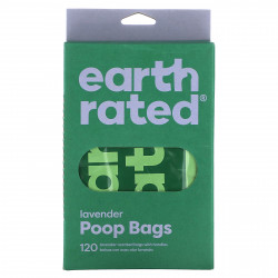 Earth Rated, пакеты для уборки за собаками, с ручками, с запахом лаванды, 120 пакетов