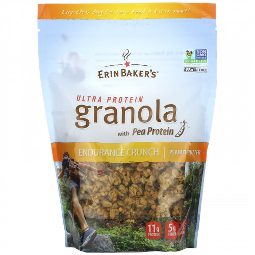 Erin Baker's, Ultra Protein Granola с гороховым протеином, арахисовая паста, 340 г (12 унций)