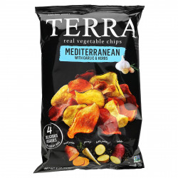 Terra, настоящие овощные чипсы, средиземноморские с чесноком и травами, 141 г (5 унций)