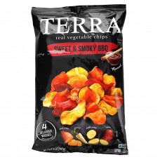 Terra, настоящие овощные чипсы, сладкие и с дымком для барбекю, 141 г (5,02 унции)