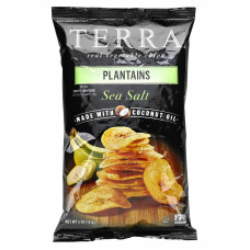 Terra, настоящие овощные чипсы, подорожник, с морской солью, 141 г (5 унций)