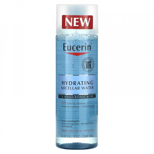 Eucerin, Hydrating Micellar Water + Hyaluronic Acid, 6.8 fl oz (200 ml)