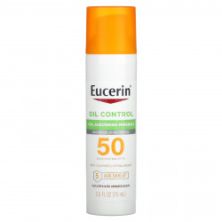 Eucerin, Oil Control, легкий солнцезащитный лосьон для лица, SPF 50, 75 мл (2,5 жидк. Унции)