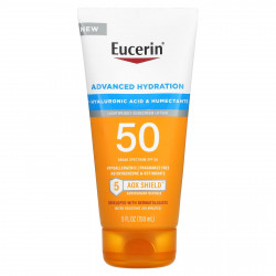 Eucerin, Advanced Hydration, легкий солнцезащитный лосьон, SPF 50, без отдушек, 150 мл (5 жидк. Унций)