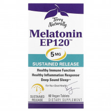 Terry Naturally, Melatonin EP120, 5 мг, 60 веганских таблеток