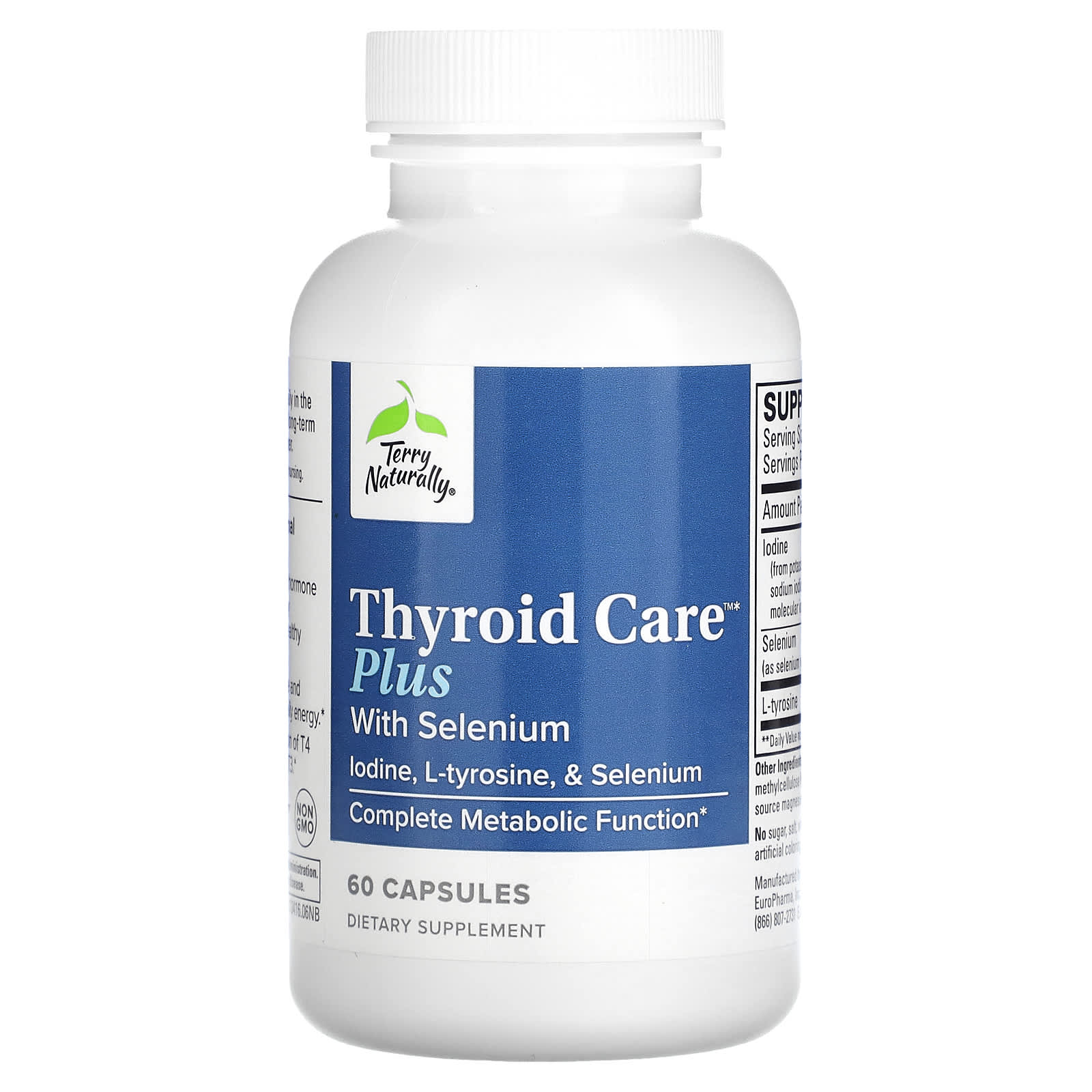 Terry Naturally, Thyroid Care Plus, забота о щитовидной железе, 60 капсул