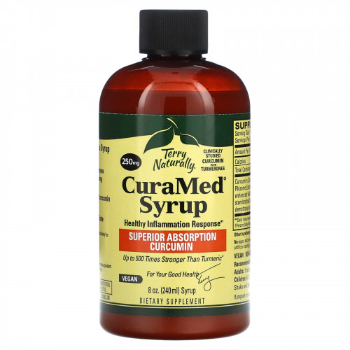 Terry Naturally, CuraMed Syrup, куркумин с улучшенной усвояемостью, 250 мг, 240 мл (8 унций)