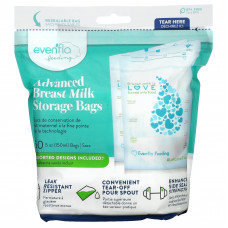 Evenflo Feeding, Улучшенные пакеты для хранения грудного молока, 50 пакетиков, по 150 мл (5 унций)