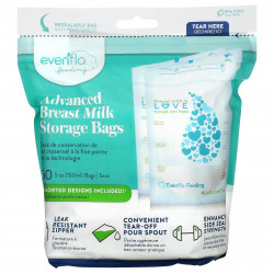 Evenflo Feeding, Улучшенные пакеты для хранения грудного молока, 50 пакетиков, по 150 мл (5 унций)