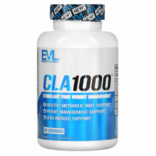 EVLution Nutrition, CLA1000, добавка для коррекции веса без стимуляторов, 90 капсул