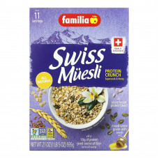 Familia, Swiss Muesli Protein Crunch, суперсемена и мед, 595 г (21 унция)