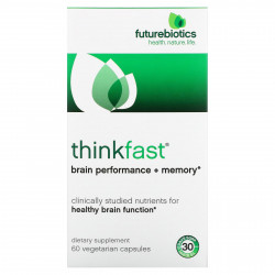 Futurebiotics, «БыстрыйУм», повышение производительности мозга и памяти, 60 растительных капсул