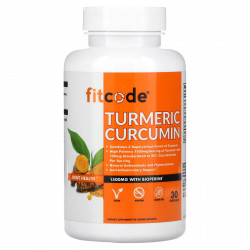 FITCODE, Куркумин, куркумин, 500 мг, 90 растительных капсул