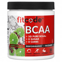 FITCODE, BCAA, вишневый лаймад, 5 г, 249 г (8,8 унции)