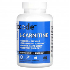 FITCODE, L-карнитин, повышенная сила действия, 500 мг, 120 капсул