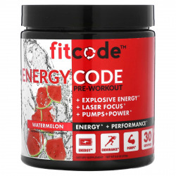 FITCODE, Energy Code, перед тренировкой, арбуз, 279 г (9,8 унции)