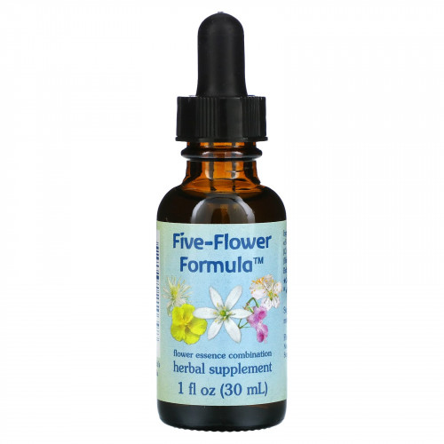 Flower Essence Services, Five-Flower Formula, смесь цветочных эссенций, 30 мл (1 жидк. унция)
