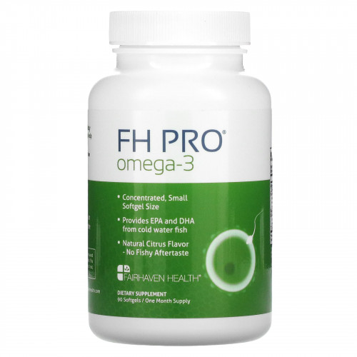 Fairhaven Health, FH Pro Omega-3, натуральный цитрус, 90 мягких таблеток