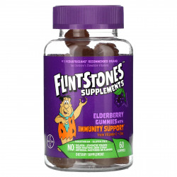 Flintstones, Жевательные мармеладки с бузиной для поддержки иммунитета, 60 жевательных таблеток