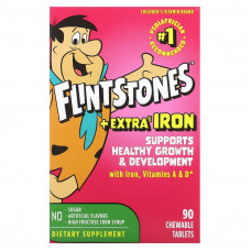 Flintstones, Мультивитамины для детей, с дополнительным содержанием железа, 90 жевательных таблеток