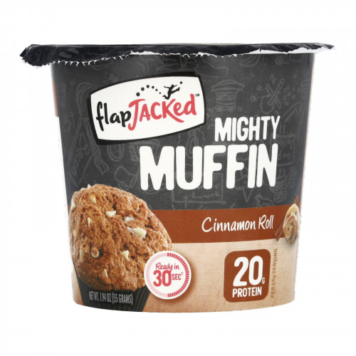 FlapJacked, Mighty Muffin, булочка с корицей, 55 г (1,94 унции)