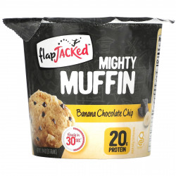 FlapJacked, Mighty Muffin, смесь для приготовления кексов, с пробиотиками, банан с шоколадной крошкой, 55 г (1,97 унции)