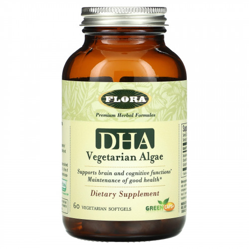 Flora, ДГК из водорослей, 60 вегетарианских мягких желатиновых капсул