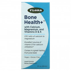 Flora, Bone Health + с кальцием, магнием и витаминами D и K, жидкий, 236 мл (8 жидк. Унций)