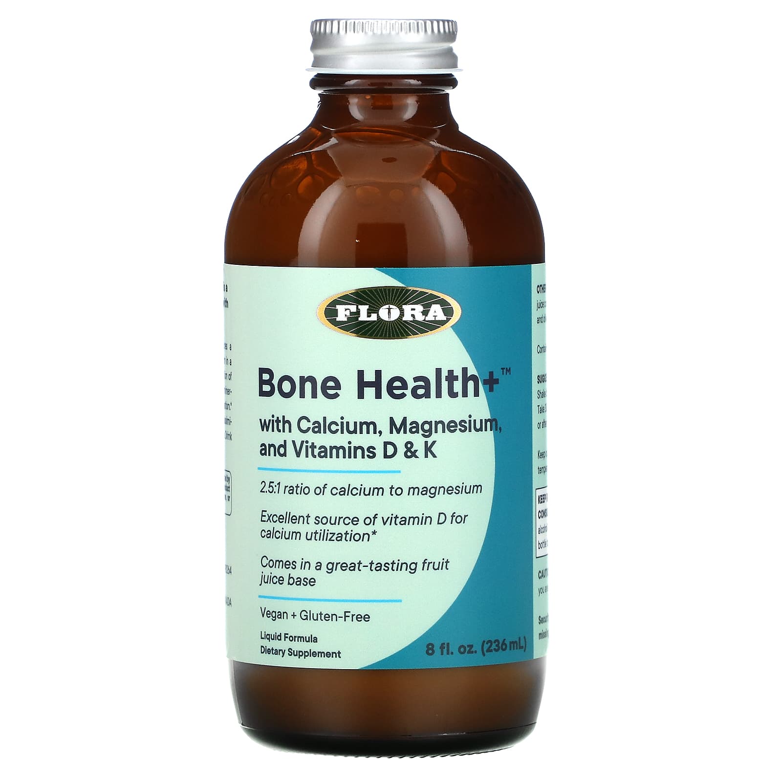 Flora, Bone Health + с кальцием, магнием и витаминами D и K, жидкий, 236 мл (8 жидк. Унций)