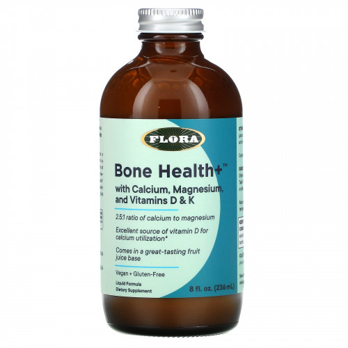 Flora, Bone Health + с кальцием, магнием и витаминами D и K, жидкий, 236 мл (8 жидк. Унций)