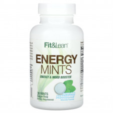 Fit & Lean, Energy Mints, освежающая перечная мята, 30 шт.