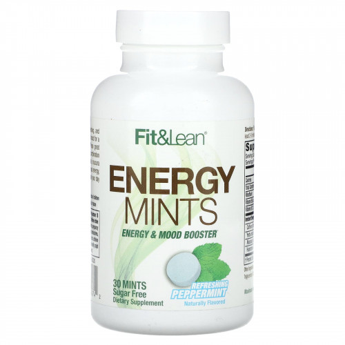 Fit & Lean, Energy Mints, освежающая перечная мята, 30 шт.