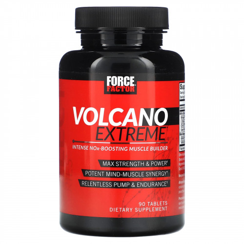 Force Factor, Volcano Extreme, средство для интенсивного наращивания мышечной массы, 90 таблеток
