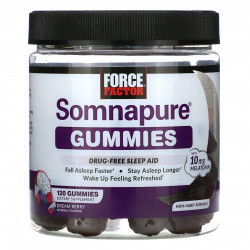 Force Factor, Somnapure, жевательные таблетки с мелатонином, 5 мг, ягодный вкус, 120 жевательных таблеток