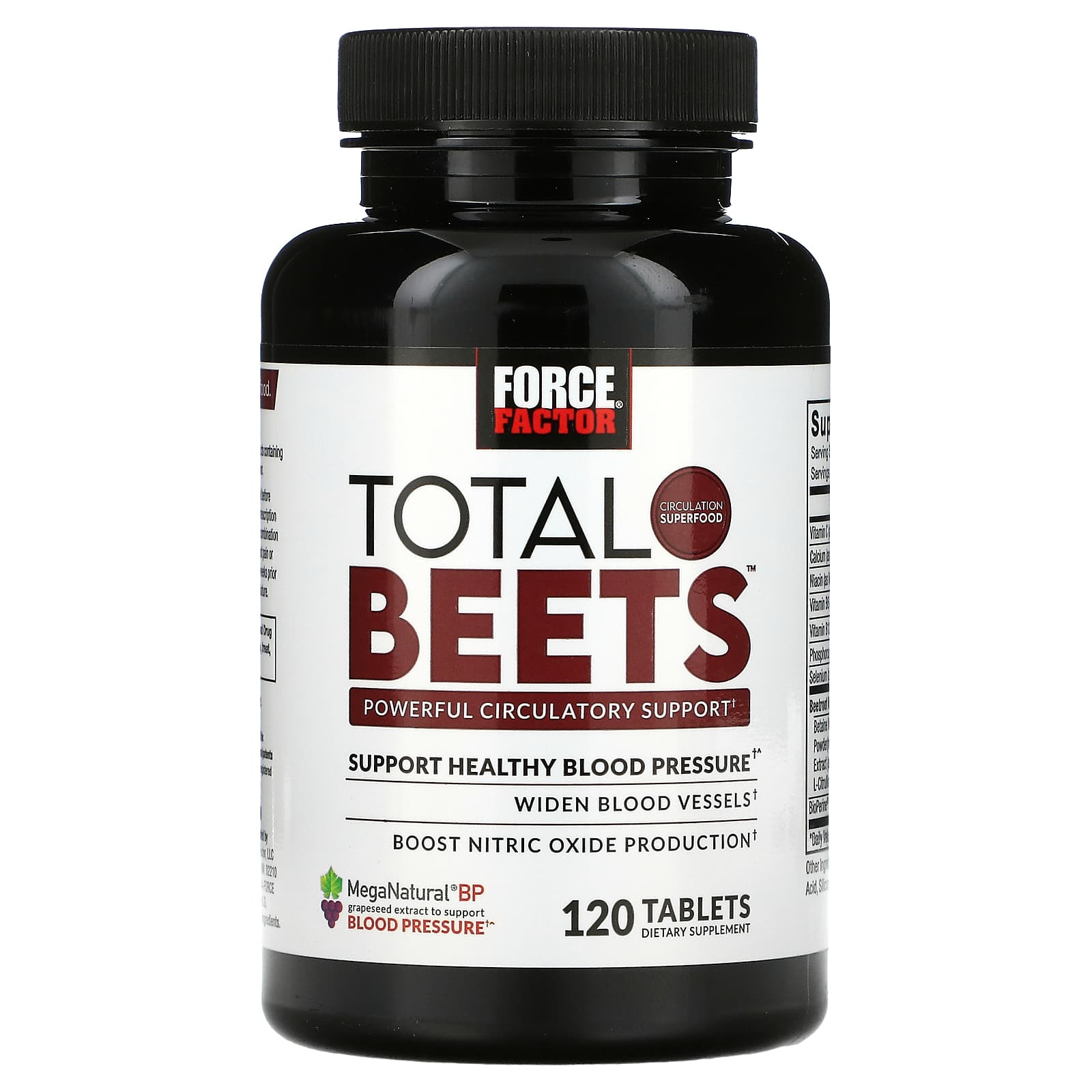 Force Factor, Total Beets, эффективная поддержка кровообращения, 120 таблеток