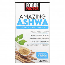 Force Factor, Amazing Ashwa, 120 таблеток