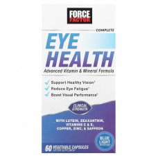 Force Factor, Комплексное средство для здоровья глаз, улучшенная формула с витаминами и минералами, 60 растительных капсул